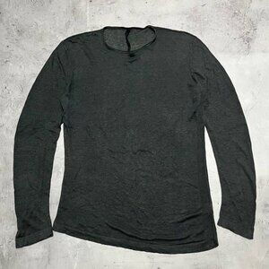 FORME D'Expression 3’3204322896 Asymmetrical Linen Relaxed Long Sleeve Shirt L